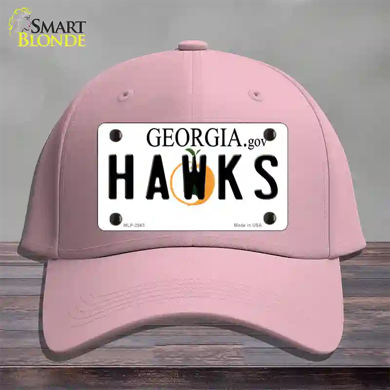 Hawks Georgia State Novelty License Plate Hat Cotton / Pink