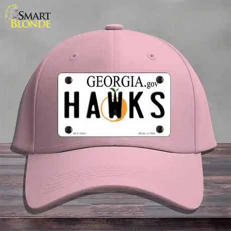 Hawks Georgia State Novelty License Plate Hat Cotton / Pink