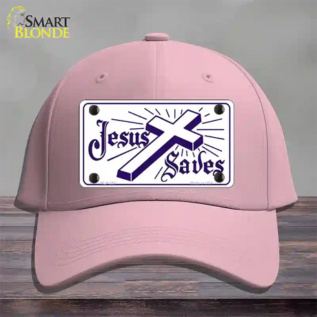 Jesus Saves Novelty License Plate Hat Cotton / Pink