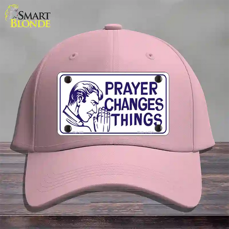 Prayer Changes Things Novelty License Plate Hat Cotton / Pink