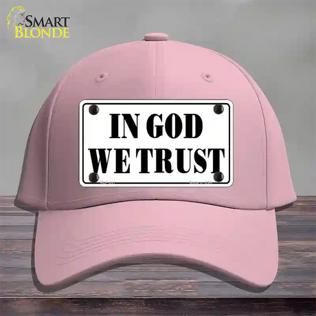 In God We Trust Novelty License Plate Hat Cotton / Pink