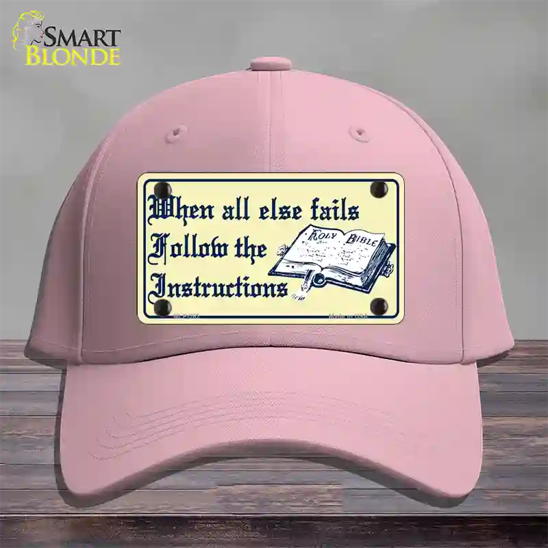 Follow Instructions Novelty License Plate Hat Cotton / Pink