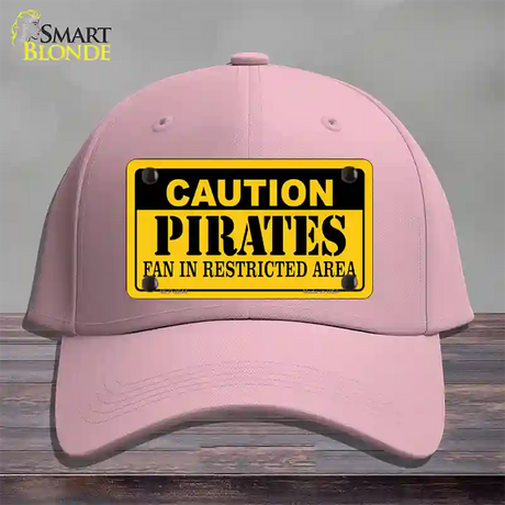 Caution Pirates Fan Novelty License Plate Hat Cotton / Pink