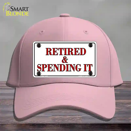 Retired And Spending It Novelty License Plate Hat Cotton / Pink