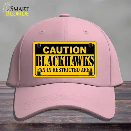 Caution Blackhawks Novelty License Plate Hat Cotton / Pink