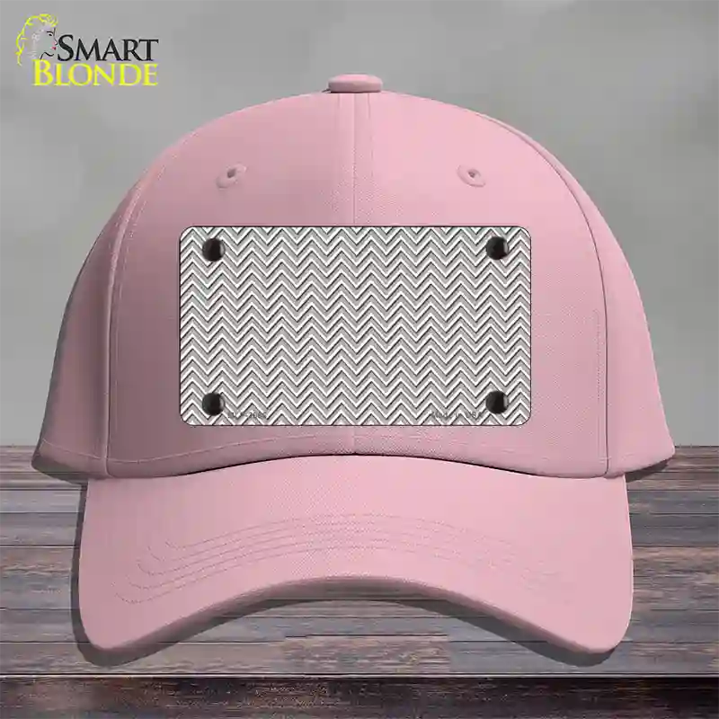 Grey White Chevron Novelty License Plate Hat Cotton / Pink