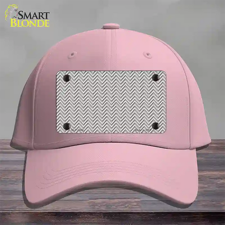 Grey White Chevron Novelty License Plate Hat Cotton / Pink