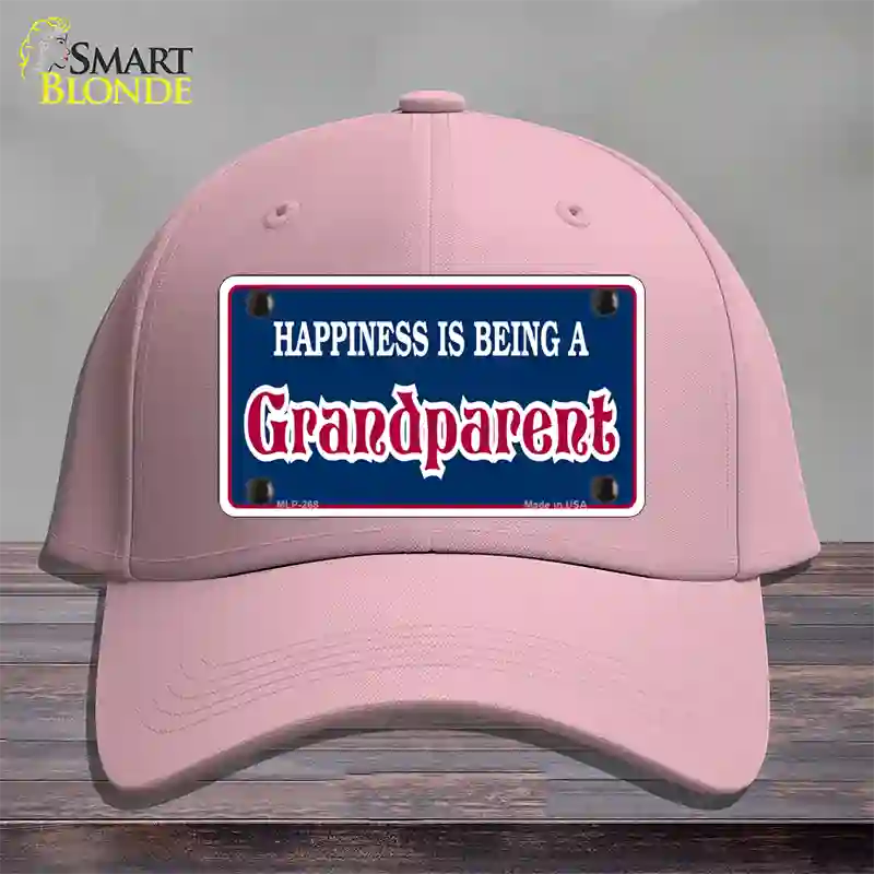 Happiness Being Grandparent Novelty License Plate Hat Cotton / Pink