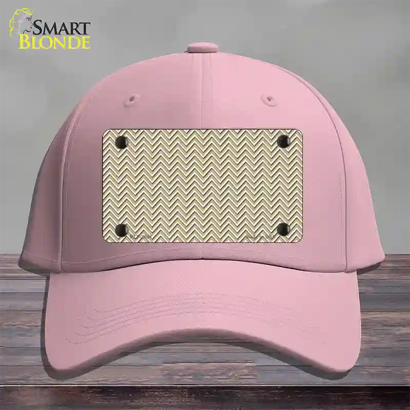 Gold White Chevron Novelty License Plate Hat Cotton / Pink