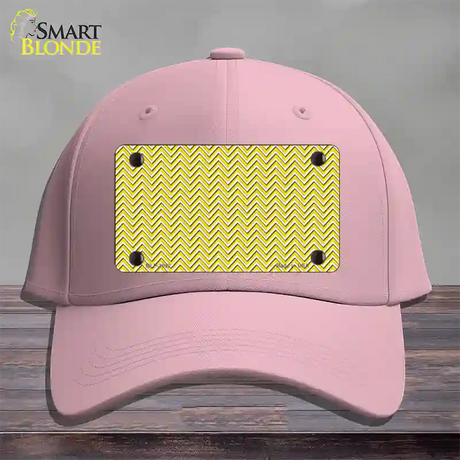 Yellow White Chevron Novelty License Plate Hat Cotton / Pink