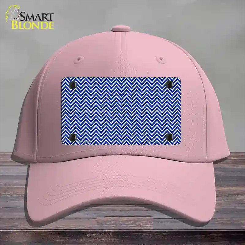 Blue White Chevron Novelty License Plate Hat Cotton / Pink