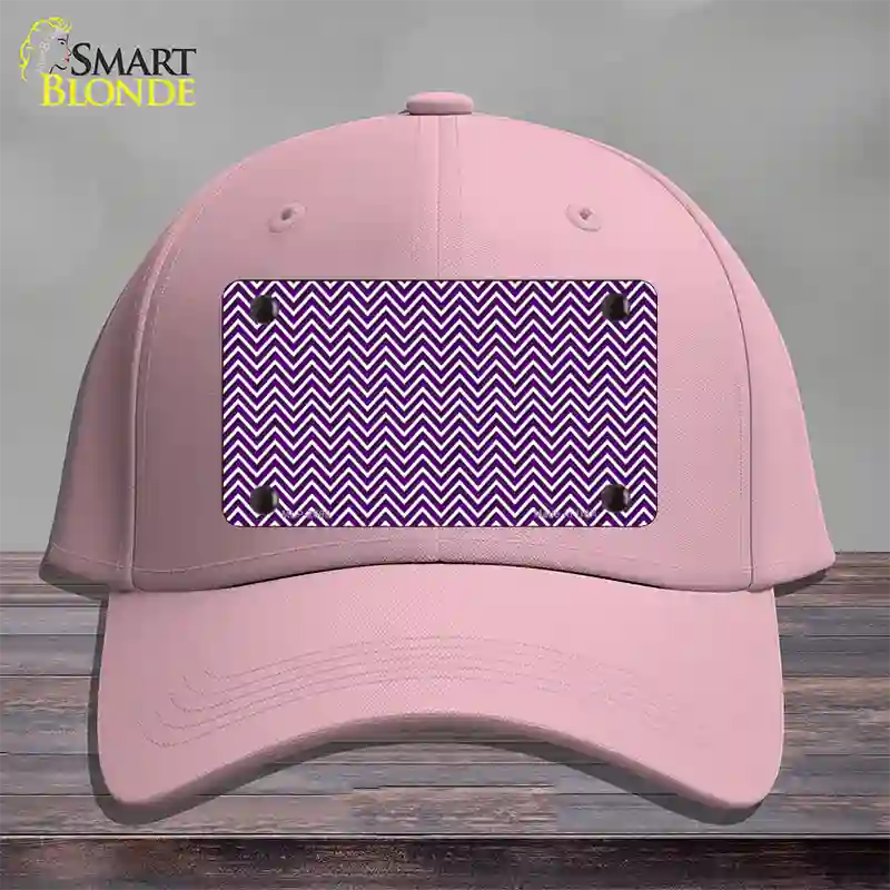 Purple White Chevron Novelty License Plate Hat Cotton / Pink