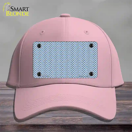 Light Blue White Chevron Novelty License Plate Hat Cotton / Pink