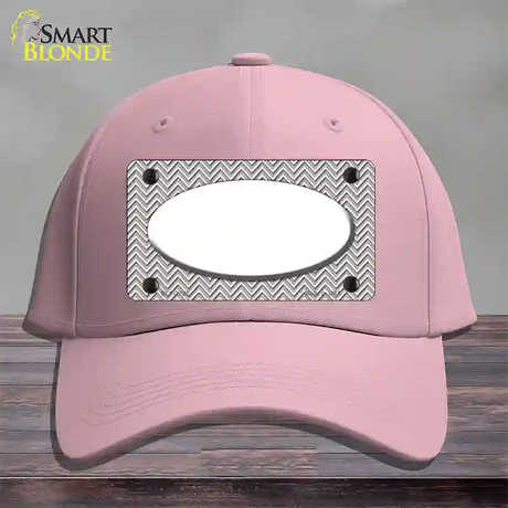 Grey White Chevon White Oval Novelty License Plate Hat Cotton / Pink