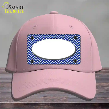 Blue White Chevon White Center Oval Novelty License Plate Hat Cotton / Pink