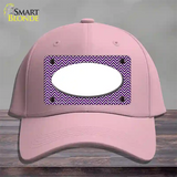 Purple White Chevon White Center Oval Novelty License Plate Hat Cotton / Pink