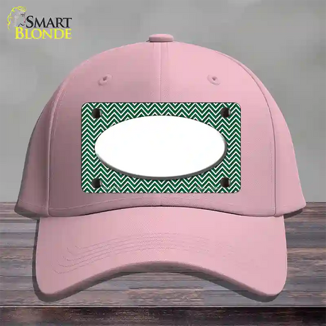 Green White Chevon White Center Oval Novelty License Plate Hat Cotton / Pink