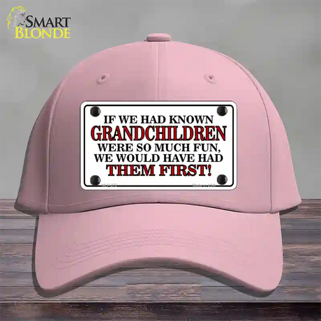 Grandchildren First Novelty License Plate Hat Cotton / Pink