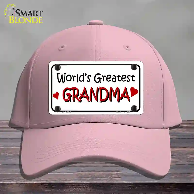 Worlds Greatest Grandma Novelty License Plate Hat Cotton / Pink