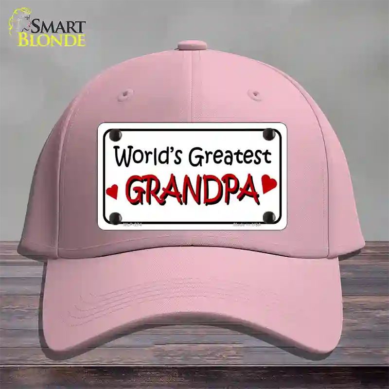 Worlds Greatest Grandpa Novelty License Plate Hat Cotton / Pink