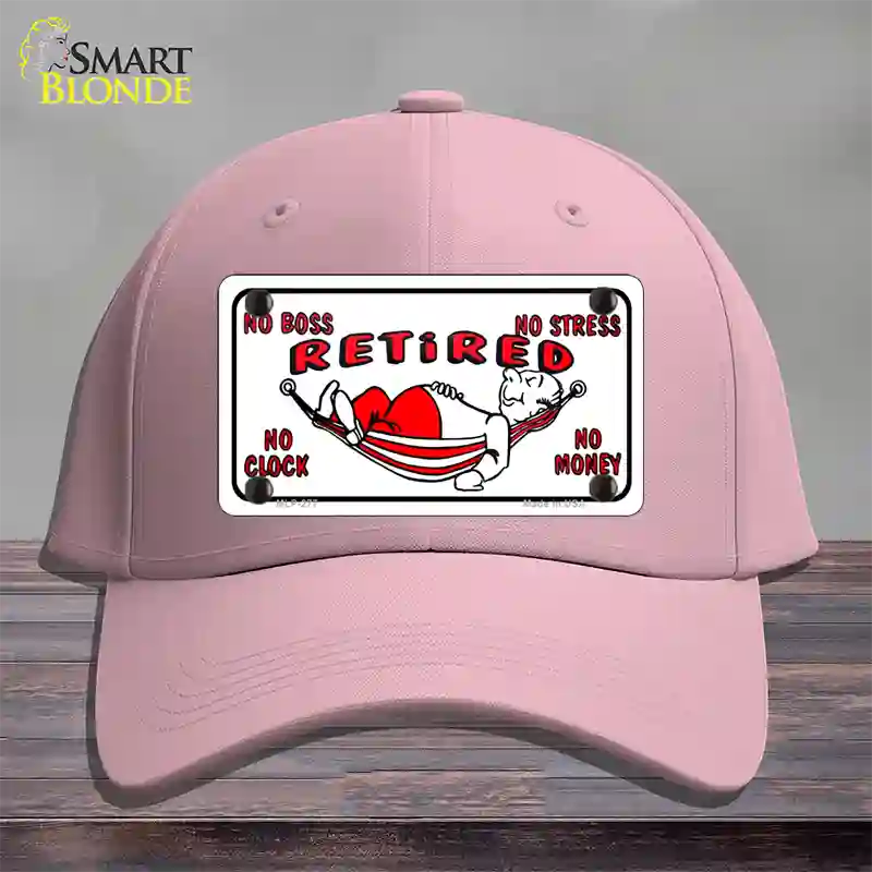 Retired With Hammock Novelty License Plate Hat Cotton / Pink