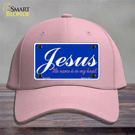 Jesus Blue Novelty License Plate Hat Cotton / Pink