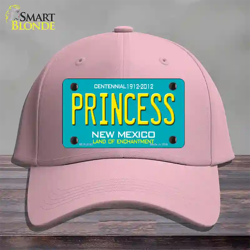 Princess New Mexico Teal Novelty License Plate Hat Cotton / Pink