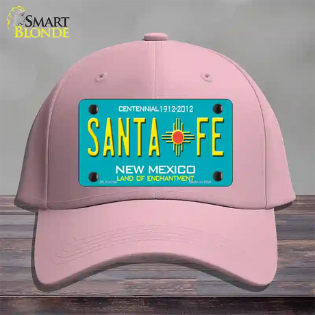 Santa Fe New Mexico Teal Novelty License Plate Hat Cotton / Pink