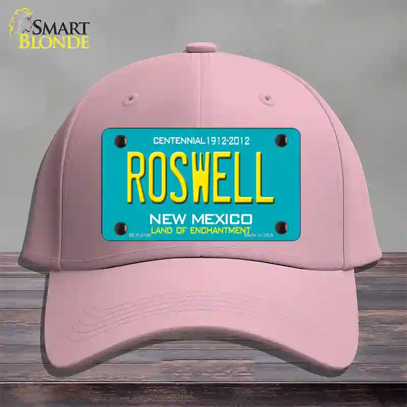 Roswell New Mexico Teal Novelty License Plate Hat Cotton / Pink