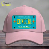 Cowgirl New Mexico Teal Novelty License Plate Hat Cotton / Pink