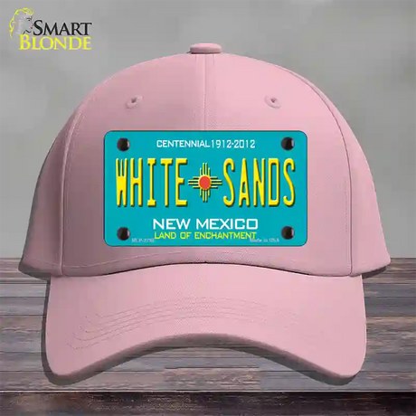 White Sands New Mexico Teal Novelty License Plate Hat Cotton / Pink