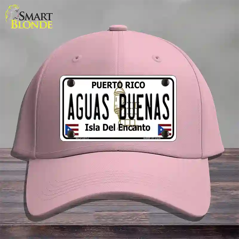 Aguas Buenas Puerto Rico Novelty License Plate Hat Cotton / Pink