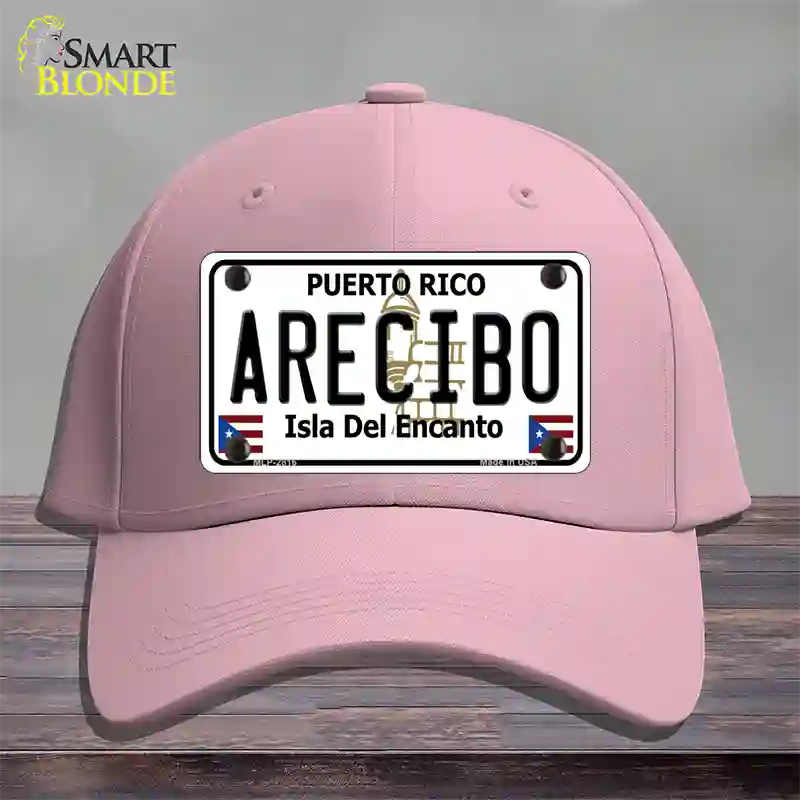 Arecibo Puerto Rico Novelty License Plate Hat Cotton / Pink