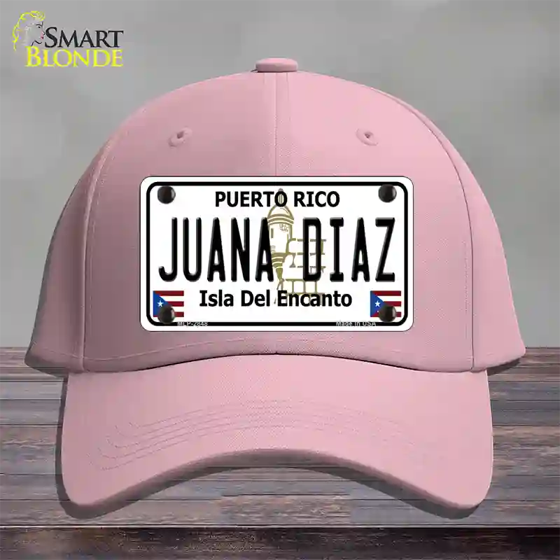 Juana Diaz Puerto Rico Novelty License Plate Hat Cotton / Pink