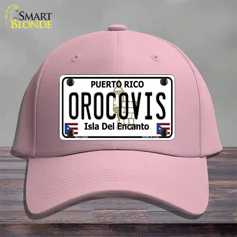 Orocovis Puerto Rico Novelty License Plate Hat Cotton / Pink