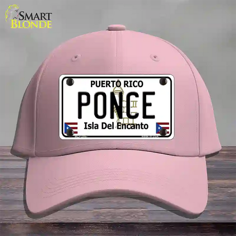 Ponce Puerto Rico Novelty License Plate Hat Cotton / Pink