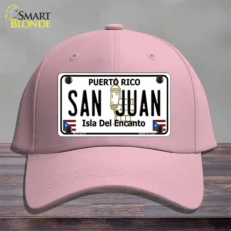 San Juan Puerto Rico Novelty License Plate Hat Cotton / Pink