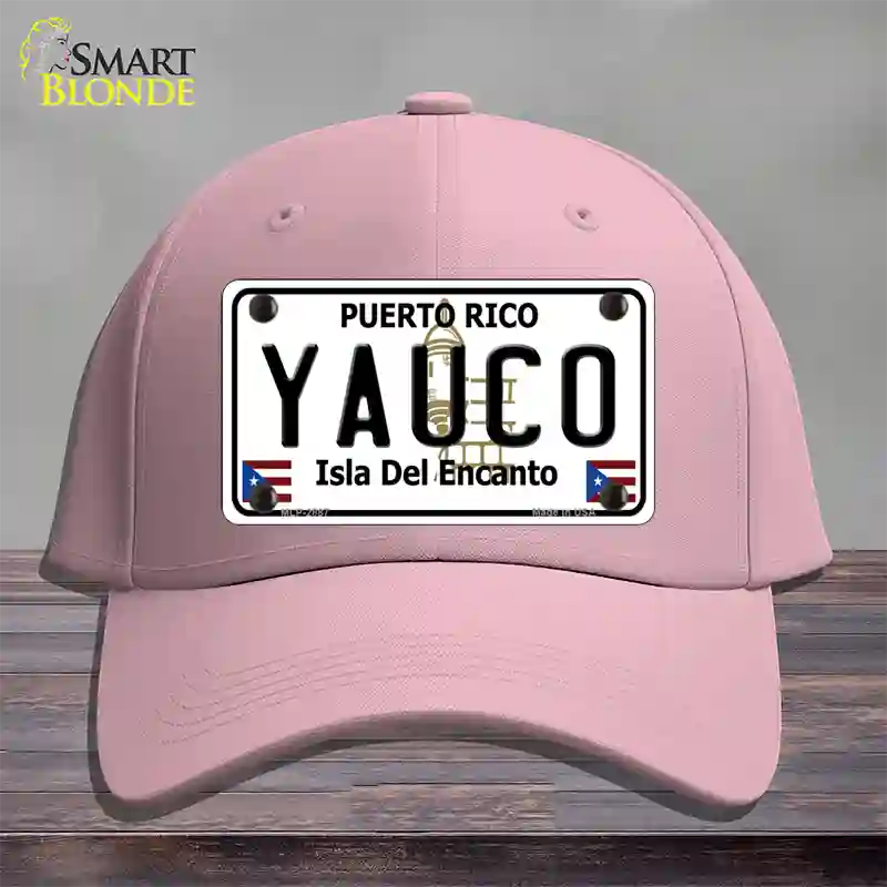 Yauco Puerto Rico Novelty License Plate Hat Cotton / Pink