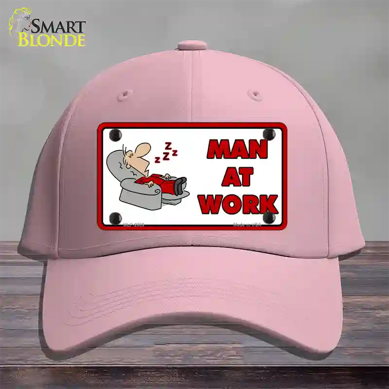 Man At Work Novelty License Plate Hat Cotton / Pink