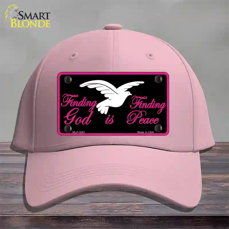 Finding God Finding Peace Black Novelty License Plate Hat Cotton / Pink