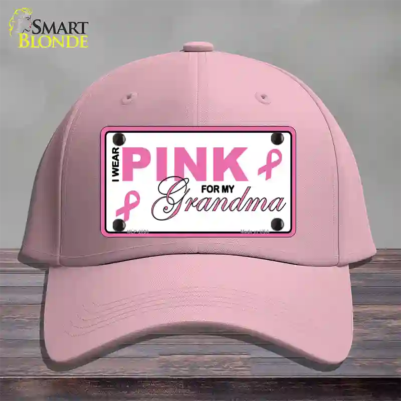 Pink For Grandma Novelty License Plate Hat Cotton / Pink