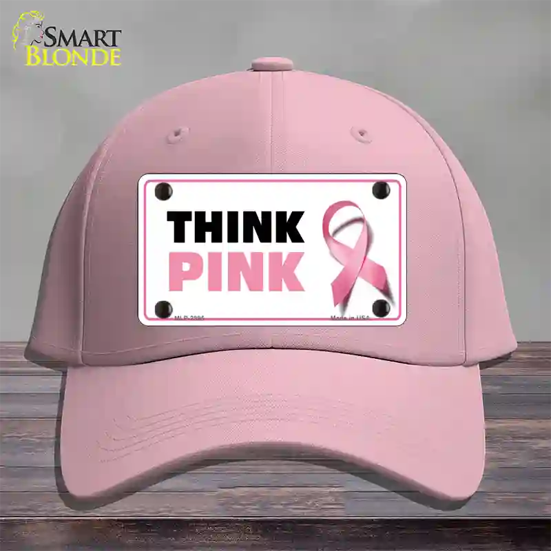 Think Pink Novelty License Plate Hat Sign Cotton / Pink