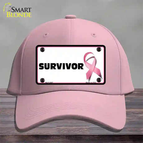 Survivor Breast Cancer Novelty License Plate Hat Cotton / Pink