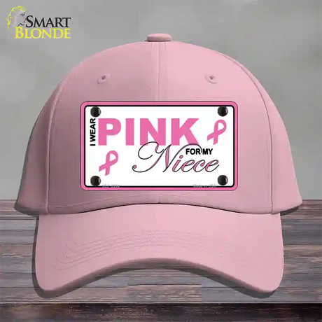 Pink For My Niece Novelty License Plate Hat Cotton / Pink