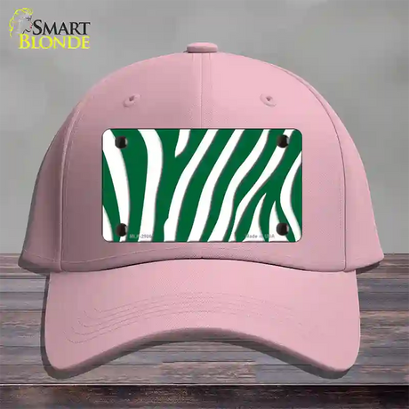 Green White Zebra Novelty License Plate Hat Cotton / Pink