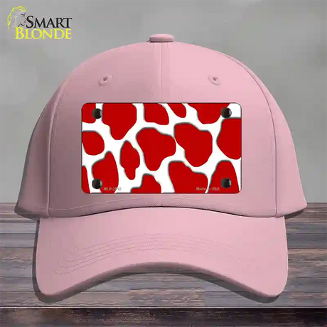 Red White Giraffe Novelty License Plate Hat Cotton / Pink