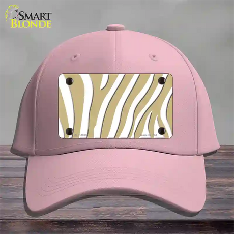 Gold White Zebra Novelty License Plate Hat Cotton / Pink