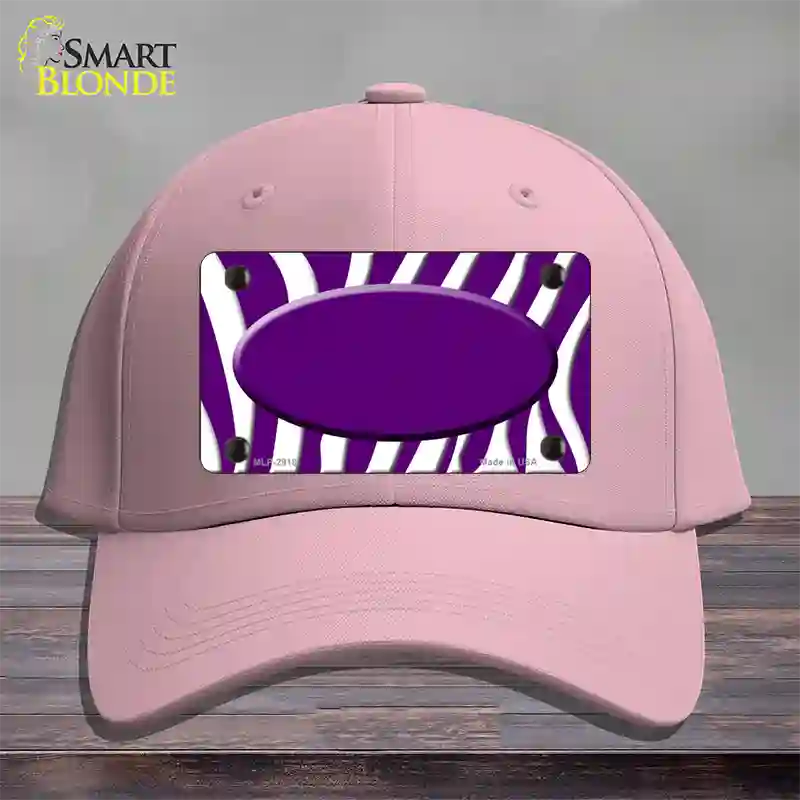 Purple White Zebra Purple Center Oval Novelty License Plate Hat Cotton / Pink