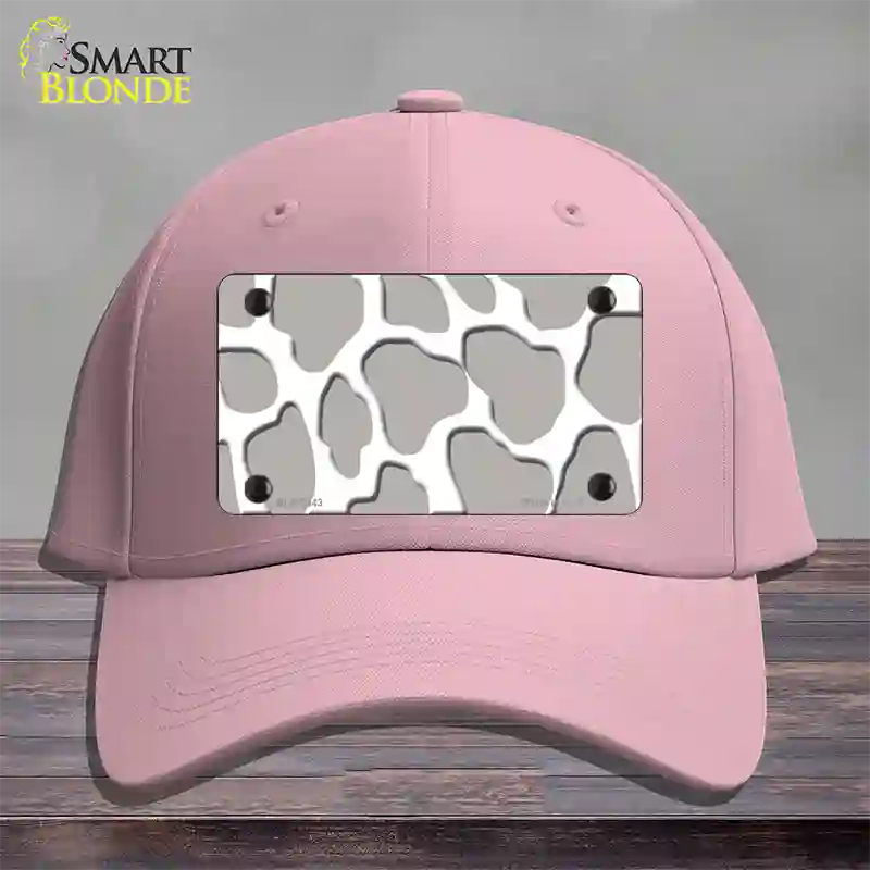 Grey White Giraffe Novelty License Plate Hat Cotton / Pink