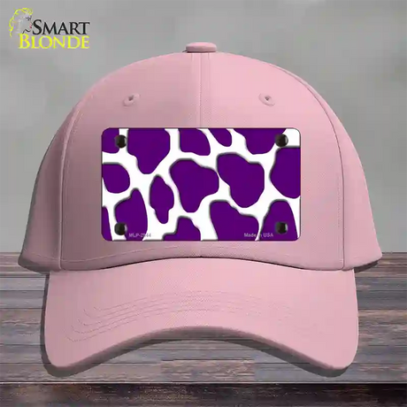 Purple White Giraffe Novelty License Plate Hat Cotton / Pink